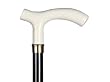 Walking Stick / Cane with Fritz Handle, Mock Ivory (Made in Italy)