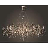 ELK Lighting 1723-12 Bijou 12 Light Large Foyer Chandelier in Silver Leaf with Blown Glass Drops glass