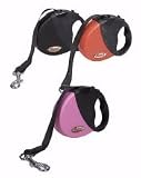 Flexi Mini Deluxe Retractable All Belt Leash with Soft Grip For Dogs Up To 26lbs. (Pink)