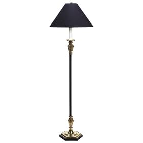 Nathaniel Antique Brass and Black Floor Lamp