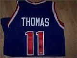 Isiah Thomas (Detroit Pistons) autographed Basketball Stat Jersey