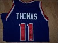 Isiah Thomas (Detroit Pistons) autographed Basketball Stat Jersey