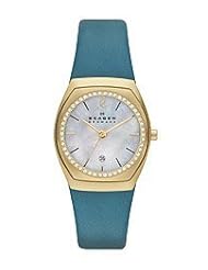 Skagen Klassik Charlotte Three-Hand Leather Watch - Turquoise Skw2114