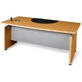 Milano Maple Executive Desk (Maple/Silver) (29.5H x 72.2W x 36.2D)