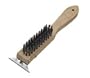 11" HEAVY DUTY COMMERCIAL WIRE GRILL BRUSH W/ SCRAPER