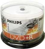 Philips 16X DVD+R 4.7GB White Inkjet HUB Printable Blank Media, Cakebox (50 Pack)