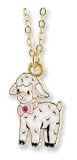 Gold & European Crystal Lamb Pendant Necklace