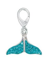 Genuine Zable (TM) Product. 925 Sterling Silver Whale Tail Charm. 100% Satisfaction Guaranteed.