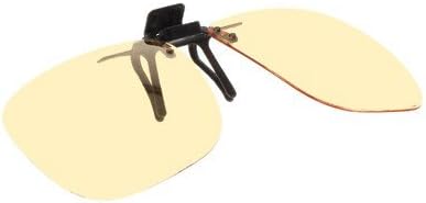 Computer Glasses with Peach/light Beige Polycarbonate Sheer Glare Anti-reflective Lenses - Clip-on Flip-up's - Square - A (56-58mm) B (55mm)