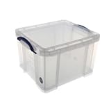 Really Useful Storage Box Plastic Lightweight Robust Stackable 35 Litre W390xD480xH310mm Clear - Ref 35C'