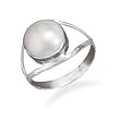 Cultured Freshwater Pearl Open Band Ring in Sterling Silver