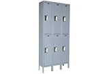 Hallowell Locker Double Tier 12x12x36 6 Door Ready To Assemble Gray