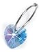 Health & Personal Care : Blomdahl Titanium Sleeper Earrings with Hanging Heart - Aquamarine