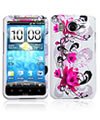 PINK FLOWER WHITE Hard Plastic Case Cover For HTC Inspire 4G