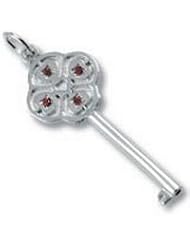 Rembrandt Charms Key 4 Heart Birthstone Charm