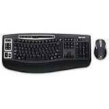 Microsoft Wireless Laser Desktop 5000 - Keyboard - wireless - RF - 105 keys - mouse - USB wireless receiver - grey - German