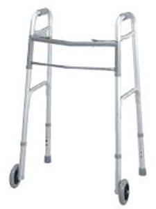 folding 2-button walker, 5“ wheels-glides, junior, 1each