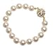 L. Erickson Pearl Bracelet with Swarovski Encrusted Magnetic Clasp - Light Creme