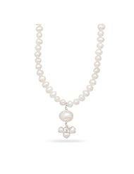 15"+2" Extension White Cultured Freshwater Pearl Drop Necklace