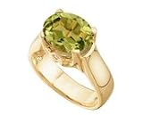 14kt Gold Diamond and Peridot Ring (.03 ct. tw.)