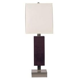 Block lamp with Coffee Bean finish and Off white Linen shade