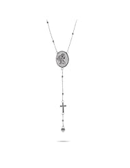 Sterling Silver Rosary Necklace with Praying Angel