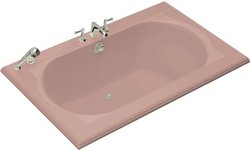 Kohler Memoirs 5.5 Foot Drop In Soaking Tub with Center Drain Wild Rose - K-1169-45