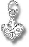 Louisiana-Lafayette Ragin' Cajuns Solid Sterling Silver Fleur De Lis 3/8'' Pendant