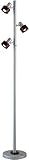 IMAGE OF Lite Source 3 Light Floor Lamp, Silver/Dark Walnut Shade