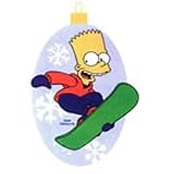 Simpsons Bart Snowboarding Blown Glass Christmas Tree Ornament