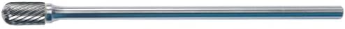 Easy Abrasives SC-5L6 Cylinder Shape Long Shank Carbide Bur, Single Cut, Radius End, 1/2" Cutting Diameter, 1" Cutting Length, 6" Overall Length