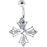 ATHENA Crystalline CROSS Belly Button Ring