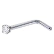 Solid 14KT White Gold 1.5mm Genuine Diamond L-Shaped Nose Ring