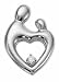 Mother and Child Sterling Silver 18 Chain .03ct Diamond Pendant Janel Russel Design