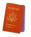 Search : Baekgaard New Vera Bradley United States Passport Cover from the Colorful Leather Collection - Pumpkin with Maui Pink Contrast