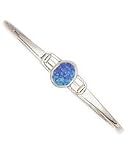 Morningflower Oval Blue Opal Bangle Bracelet