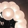 Set of 15 White Pearl G50 Globe Christmas Lights - Green Wire