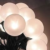 Set of 15 White Satin Wedding Party Christmas Lights - Green Wire