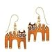 Clearly Charming Tiger Orange Drop Earrings by Laurel Burch ( cat jewelry, kitten, kitty, feline, animal)