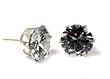 Sterling Silver Clear CZ Stud Earrings with Round Stamping - 5mm Sterling Silver Clear CZ Stud Earrings with Round Stamping - 5mm