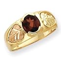 10k Tri-color Black Hills Gold Mens Garnet Ring - Size 10.5