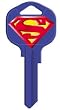 Superman Blue Kwikset KW1 House Key