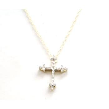 9ct Gold Cross Pendant, 0.10cts Diamond, 18 FINE Chain