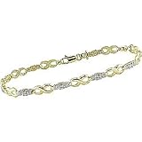 10k Gold 1/4ct TDW Diamond Fancy Link Bracelet