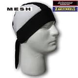 Blk w/White Mesh Headrag