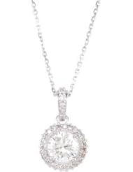 14K White-Gold 1 1/3 CTW Diamond 18" Necklace by US Gems