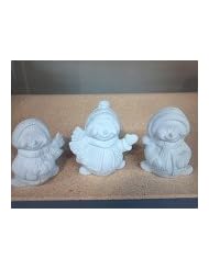 3 Ceramic Bisque Christmas Snowman to Paint