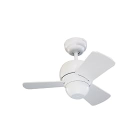 Monte Carlo 3TF24WH Micro 24, 24-Inch 3-Blade, Ceiling Fan, Damp Location, White Motor... by Monte Carlo