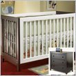 Sorelle City Lights Convertible 2-tone Espresso and White Crib Set With Espresso Chest