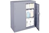 Counter Height Metal Storage Cabinet 36x18x42 Gray
